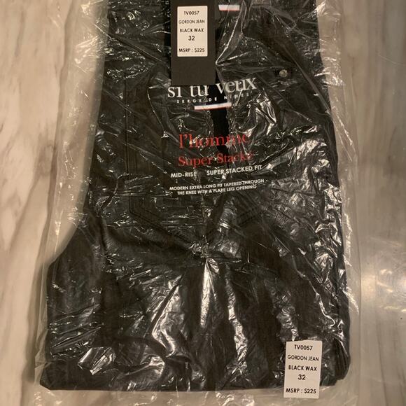 Si Tu Veux Superstack Black Wax Mens Jeans Size 32 - Picture 12 of 12